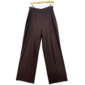 SPANX Womens Wide Leg Lined Pull On Pant Size L‎ Brown Polyester Spandex Blend
